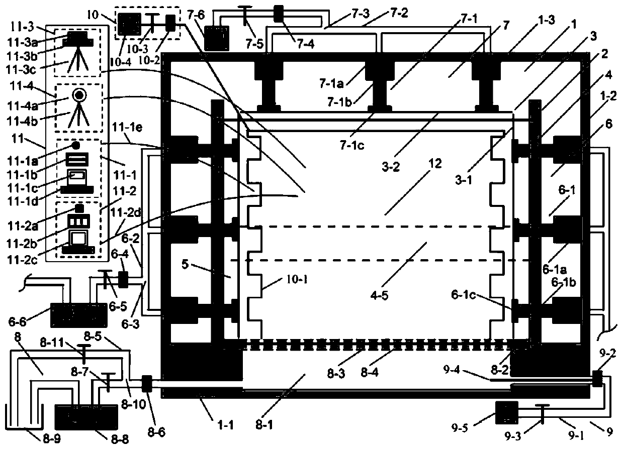 Deep confined water mining fault water inrush multi-field precursor information evolution similarity test device and method