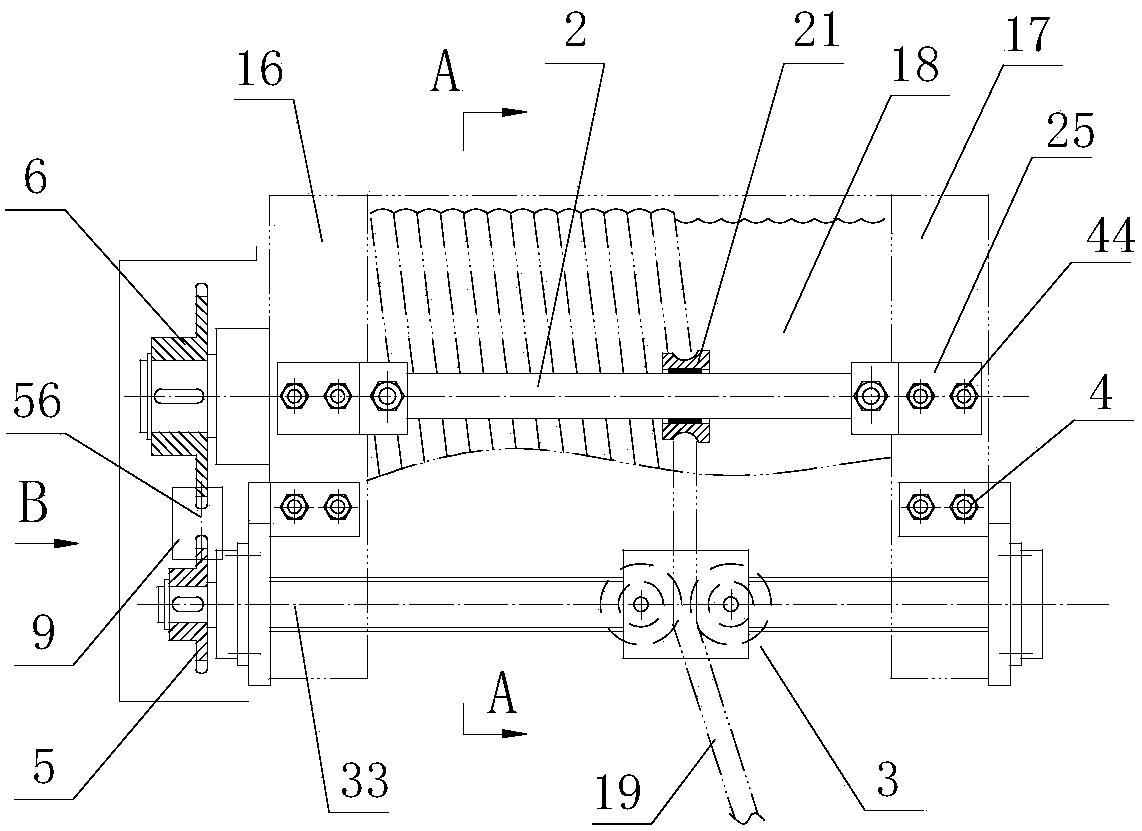 Rope guide with pressing wheel type rope pressing device and guide rod type guiding mechanism