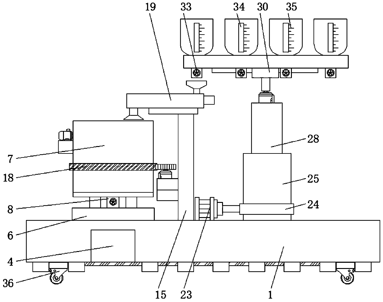 Feed mixing device for sheep breeding