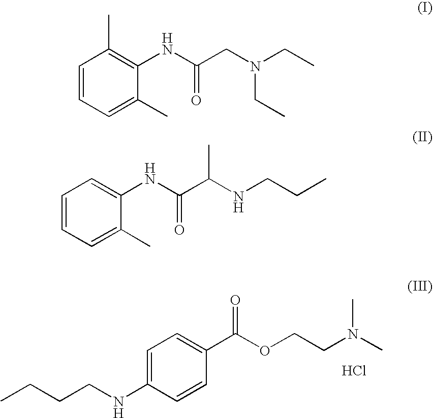 Anesthetic composition for topical administration