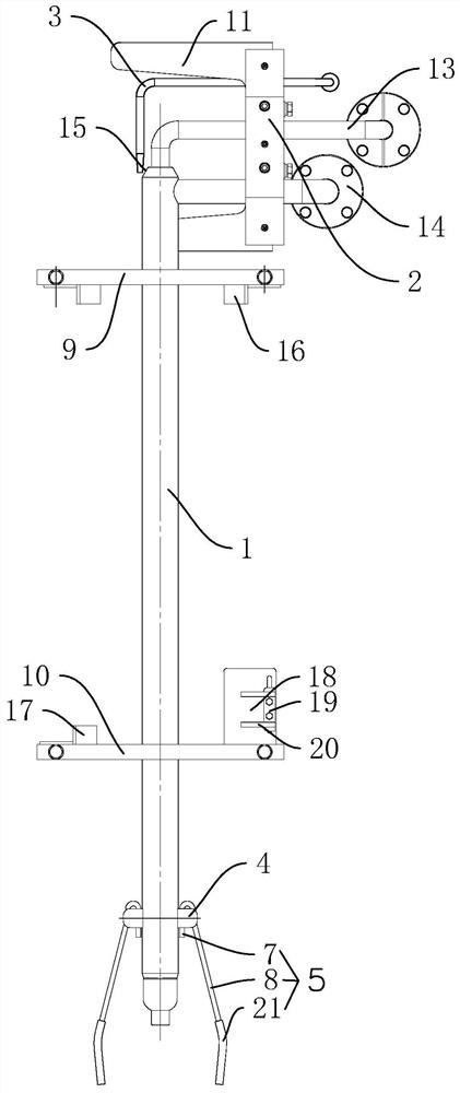 Central filling pipe for soft package packaging machine