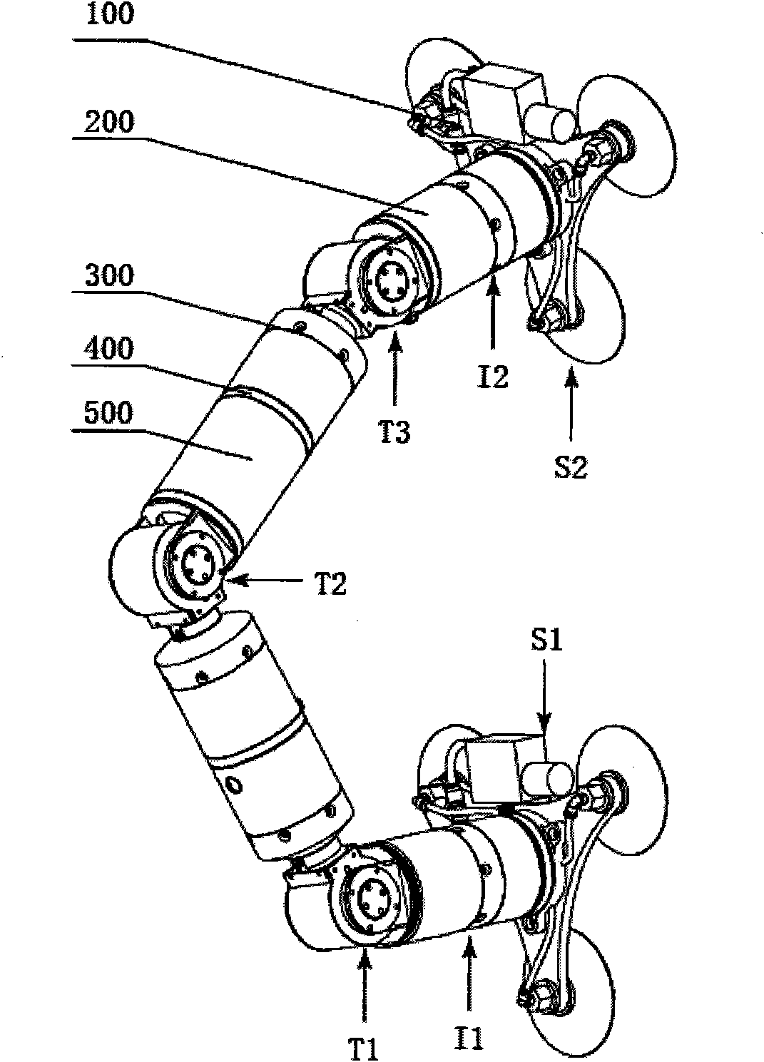 Modularized bionic wall climbing robot