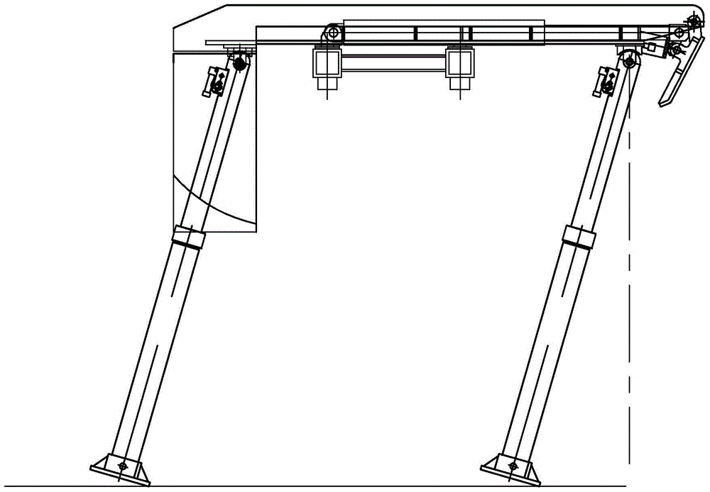 Integral top beam combined suspension hydraulic support of moving frame with pressure and method of moving frame with pressure