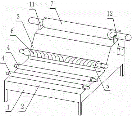 Cloth rolling machine bringing convenience to reading of length of rolled cloth