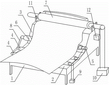 Cloth rolling machine bringing convenience to reading of length of rolled cloth