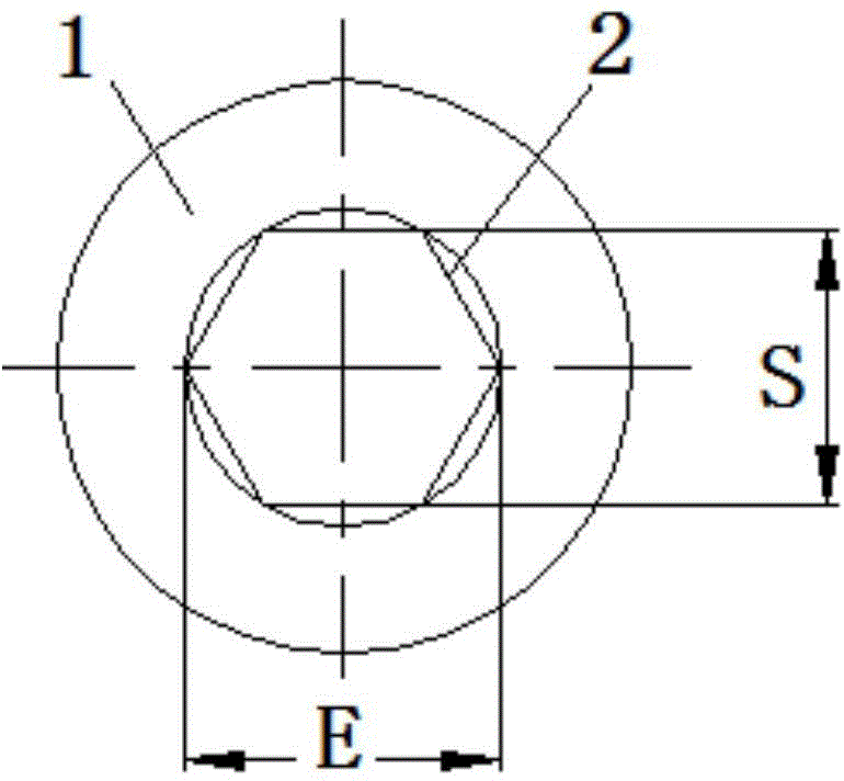 Machining method for large-sized inner-hexagon blind hole