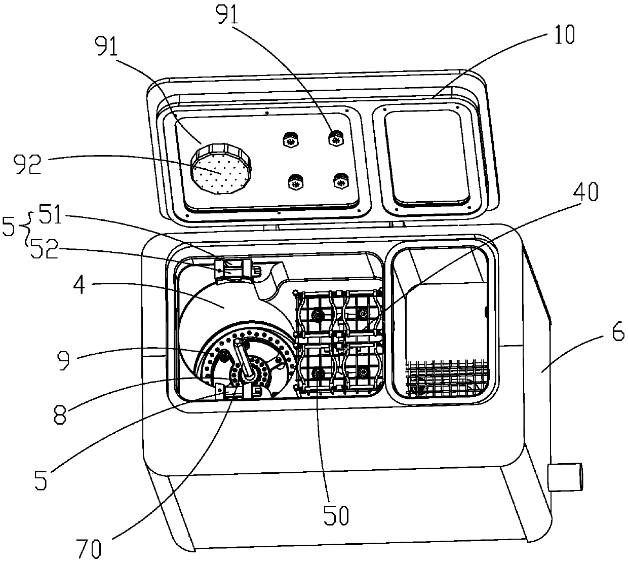 Inverted brushing type container cleaning machine