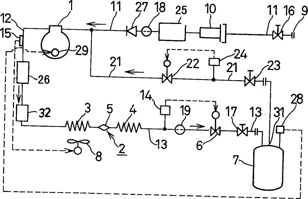 Refrigerant recovery device