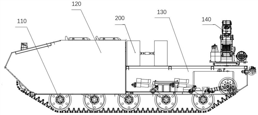 Air-dropped material ground receiving transport vehicle and positioning hoisting control method thereof