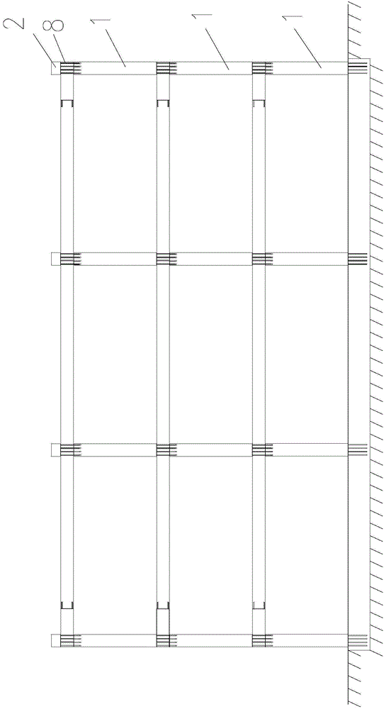 Multi-layer three-dimensional frame assembled from prefabricated reinforced concrete members