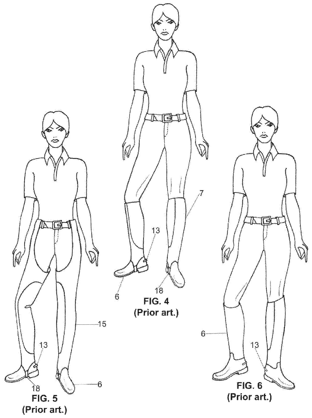 Equestrian legwear with adjustable spur holder