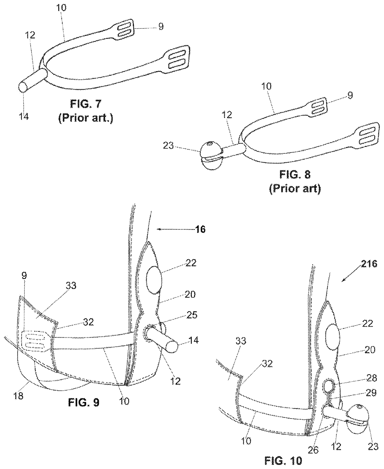 Equestrian legwear with adjustable spur holder