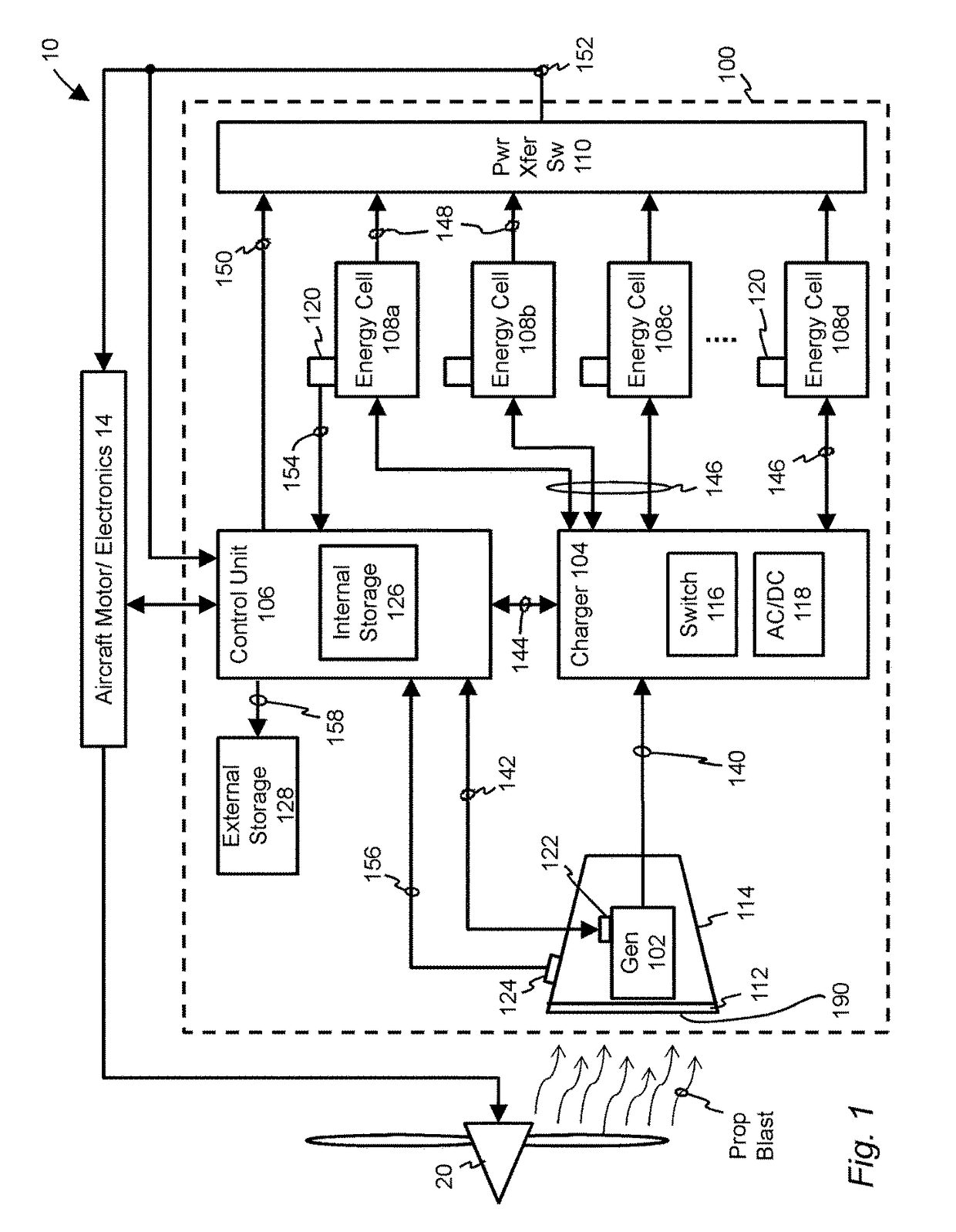 Energy cell regenerative system for electrically powered aircraft