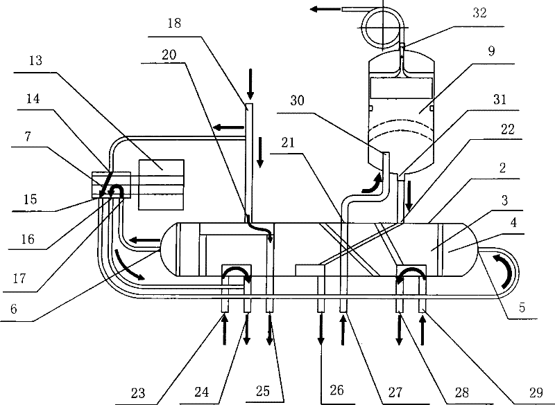 Coolant circulating system having integrated reversing valve