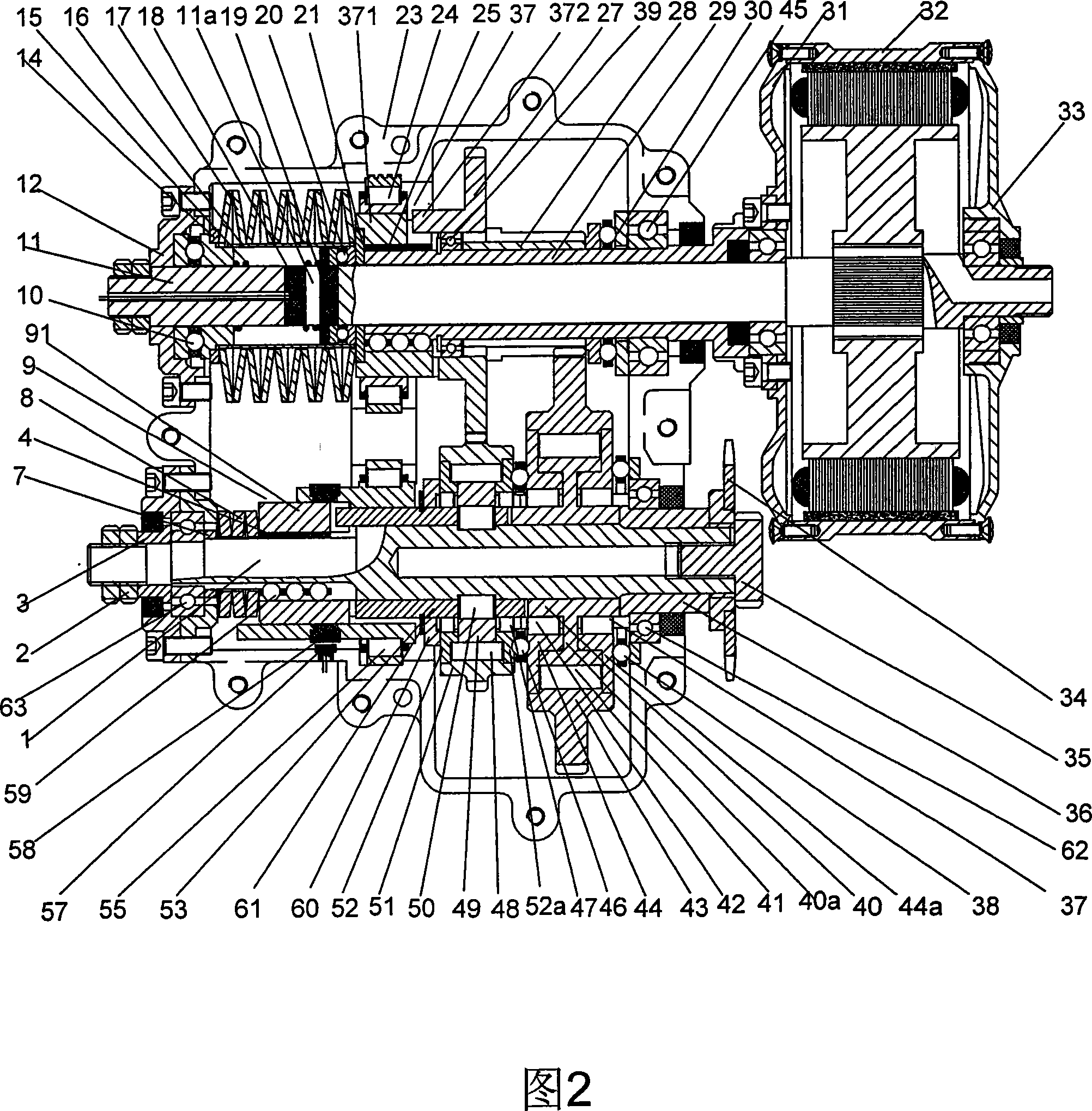 Intelligent two-step(two-shift) automatic speed variator of drive torque - resistance moment drive sensing