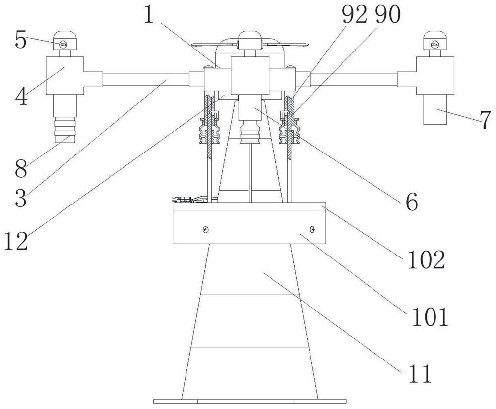 Unmanned aerial vehicle placing and recycling device and traffic cone assembly with same