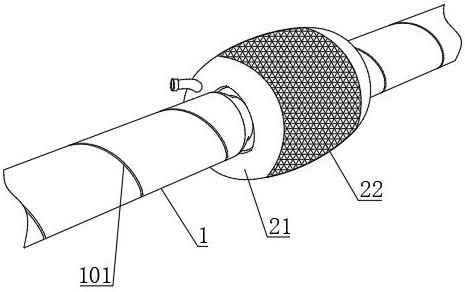 A device for cleaning the inner wall of an adaptive curved pipe