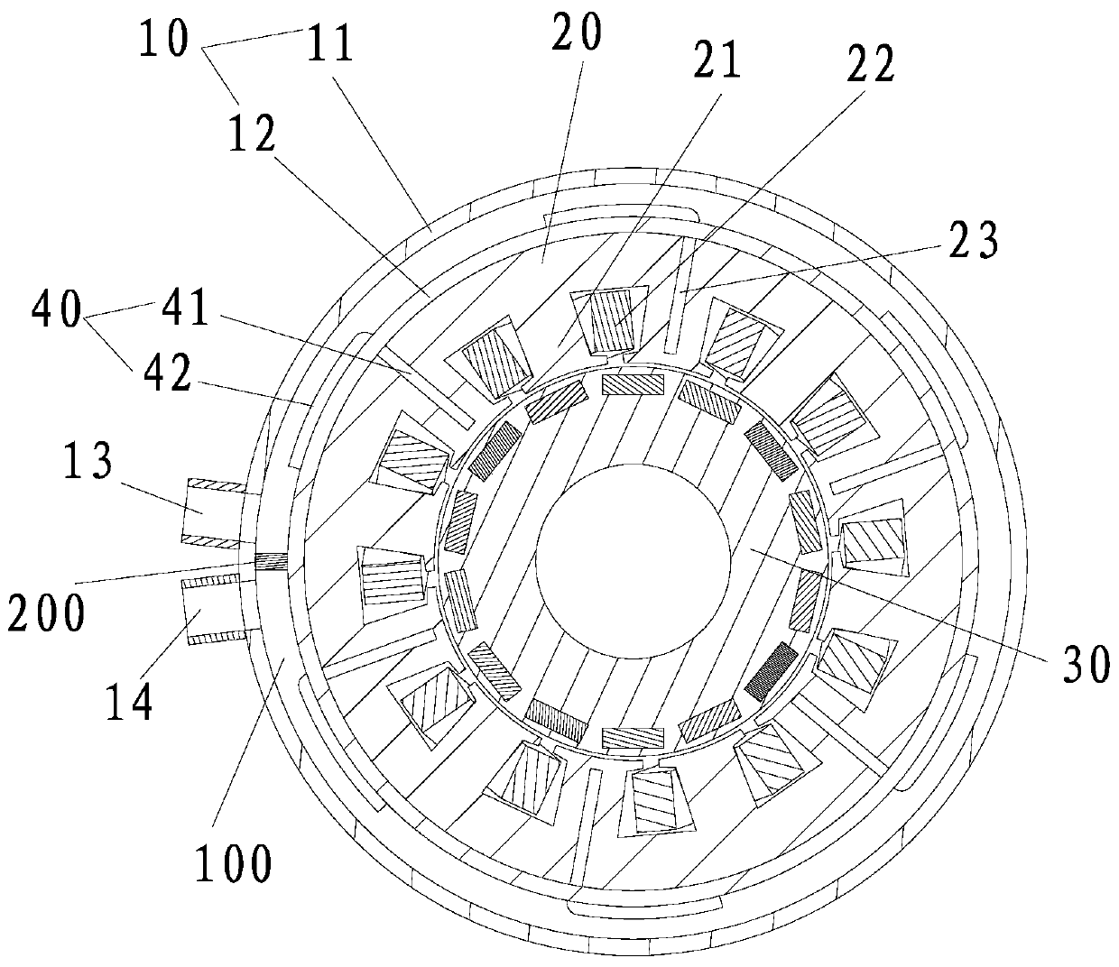 Efficient flux barrier motor based on hybrid cooling technology