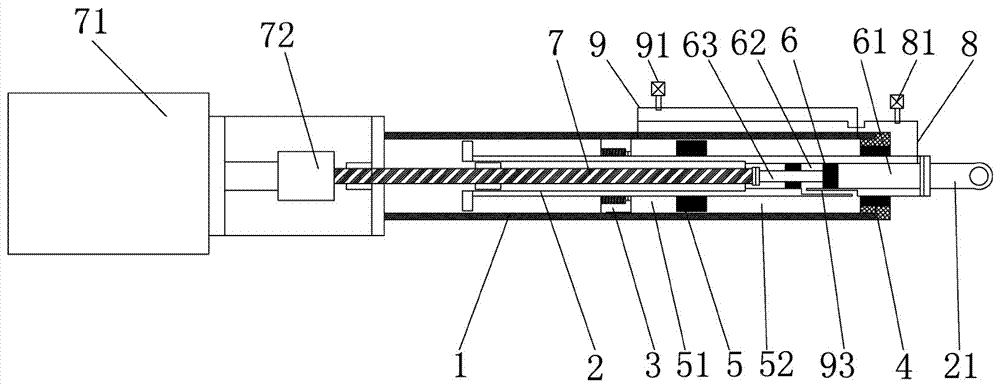 Hybrid power driving cylinder capable of magnifying multi-fold driving force