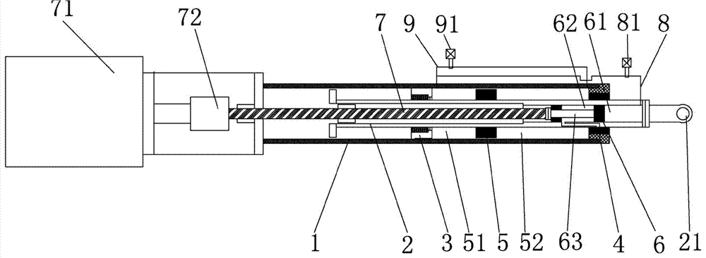 Hybrid power driving cylinder capable of magnifying multi-fold driving force