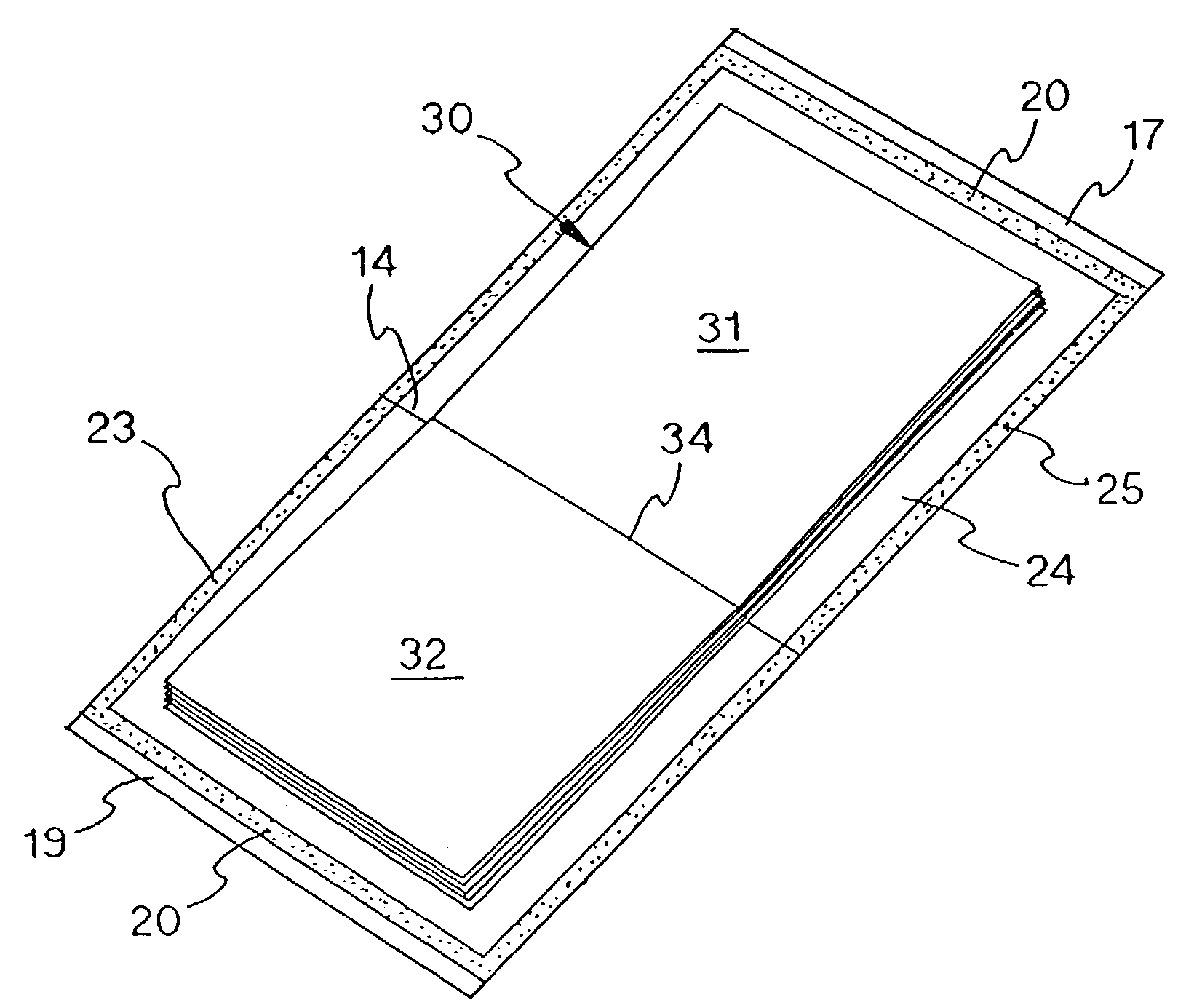 Inline manufactured crossfold package and method