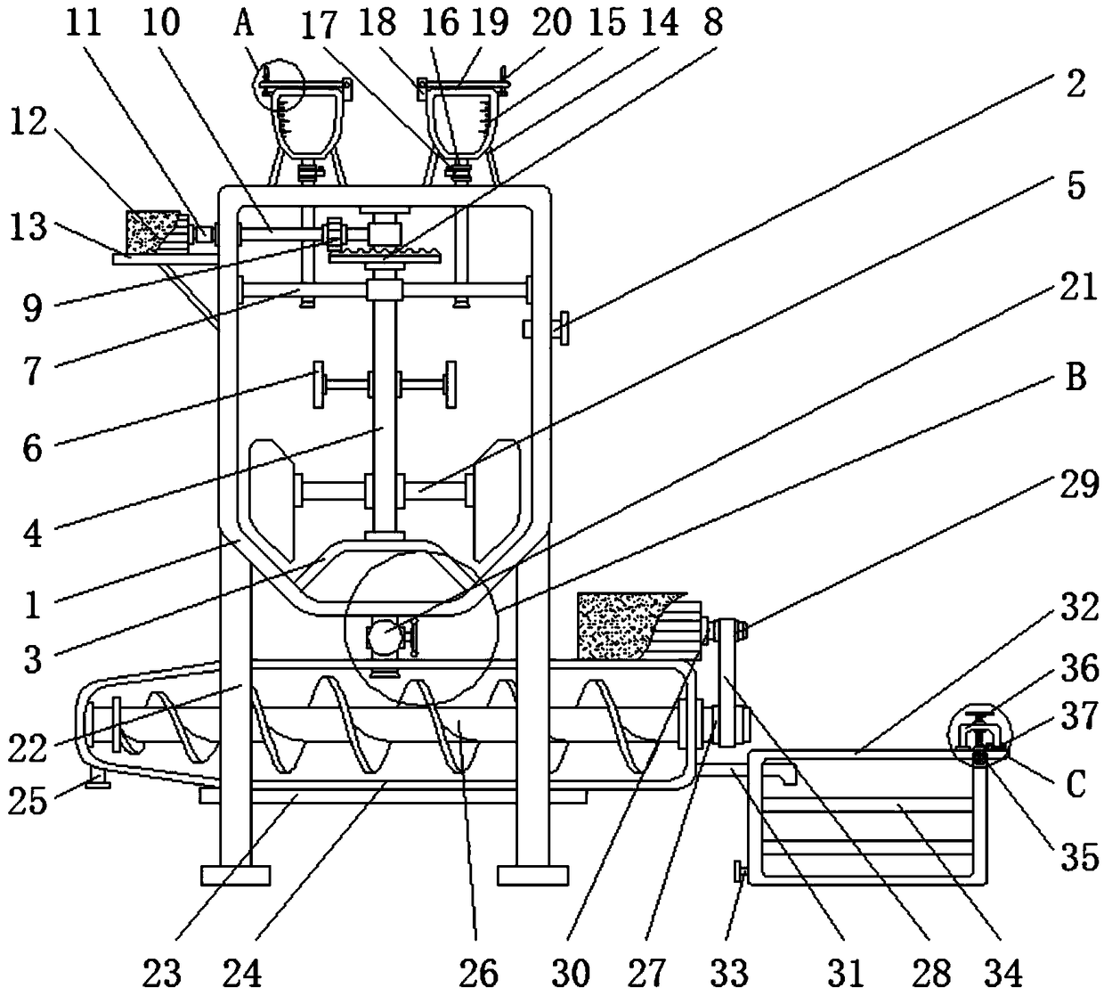 Low-energy-consumption sewage treatment device based on carbon source recovery