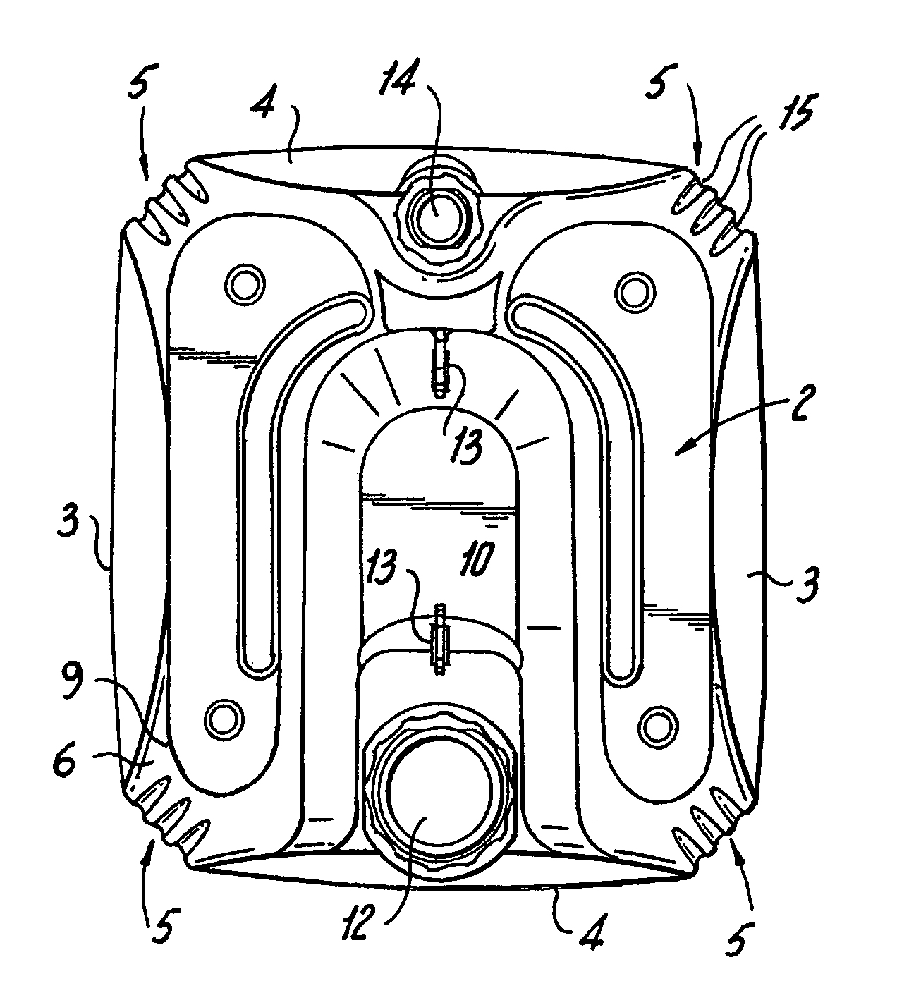 Plastic container with rounded shoulders