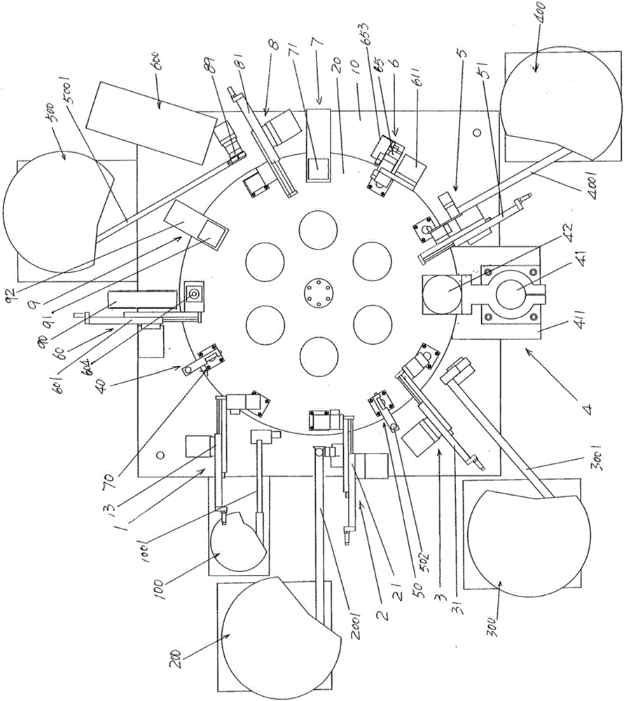 Rotary disk driving mechanism of protector automatic assembly device