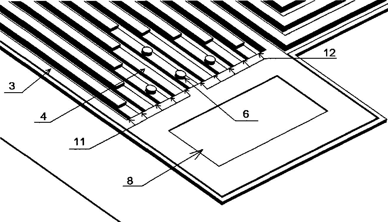 Duel-electrode plate multi-channel hunting flow field structure for proton exchange membrane fuel cell