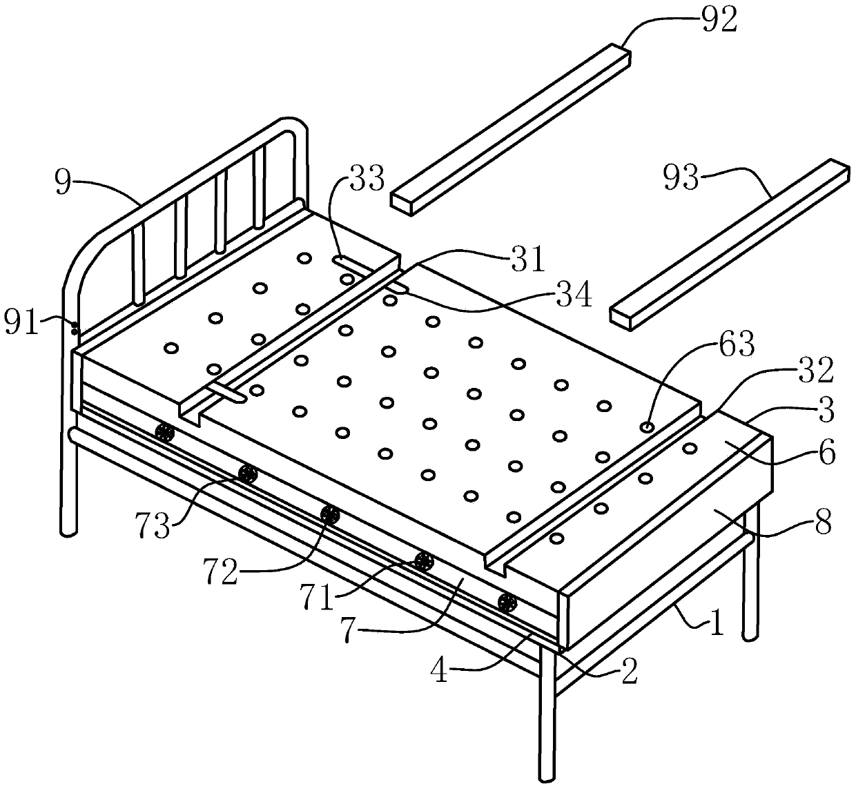 Multifunctional temperature-regulating hospital bed