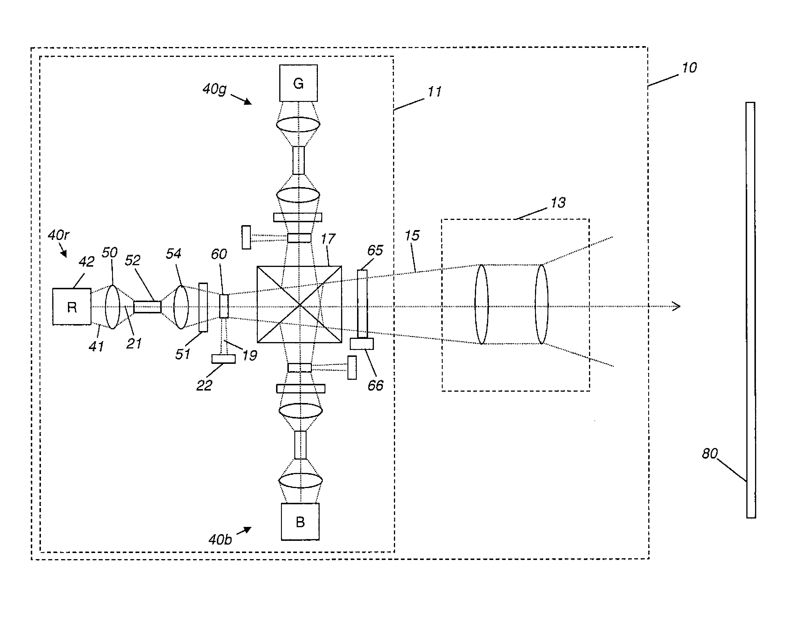 Hierarchical light intensity control in light projector