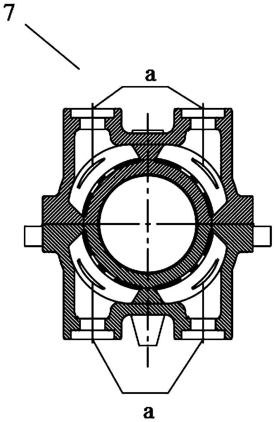 Steam turbine for cracking gas device and cracking gas system