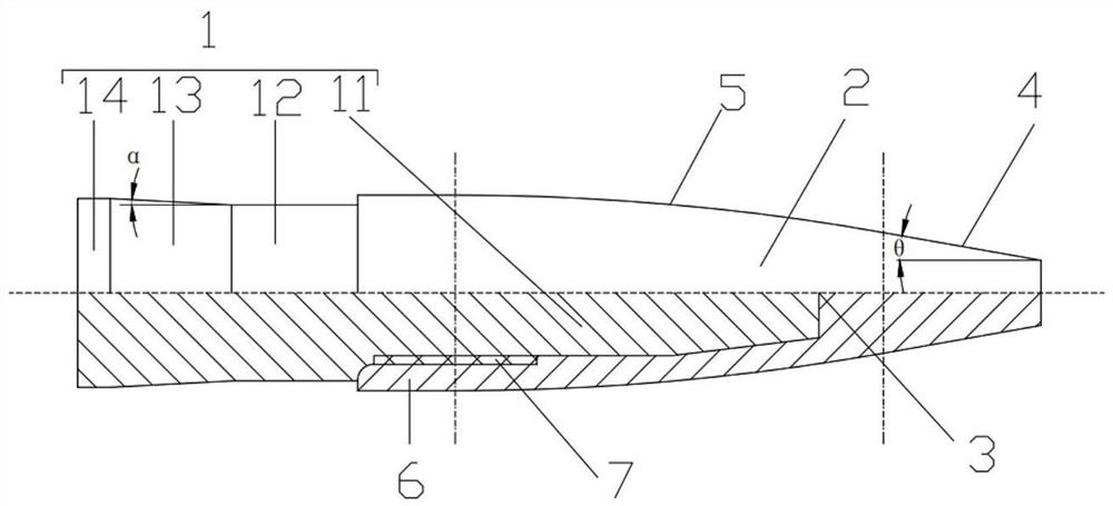 Supercavity bullet capable of stably rotating underwater