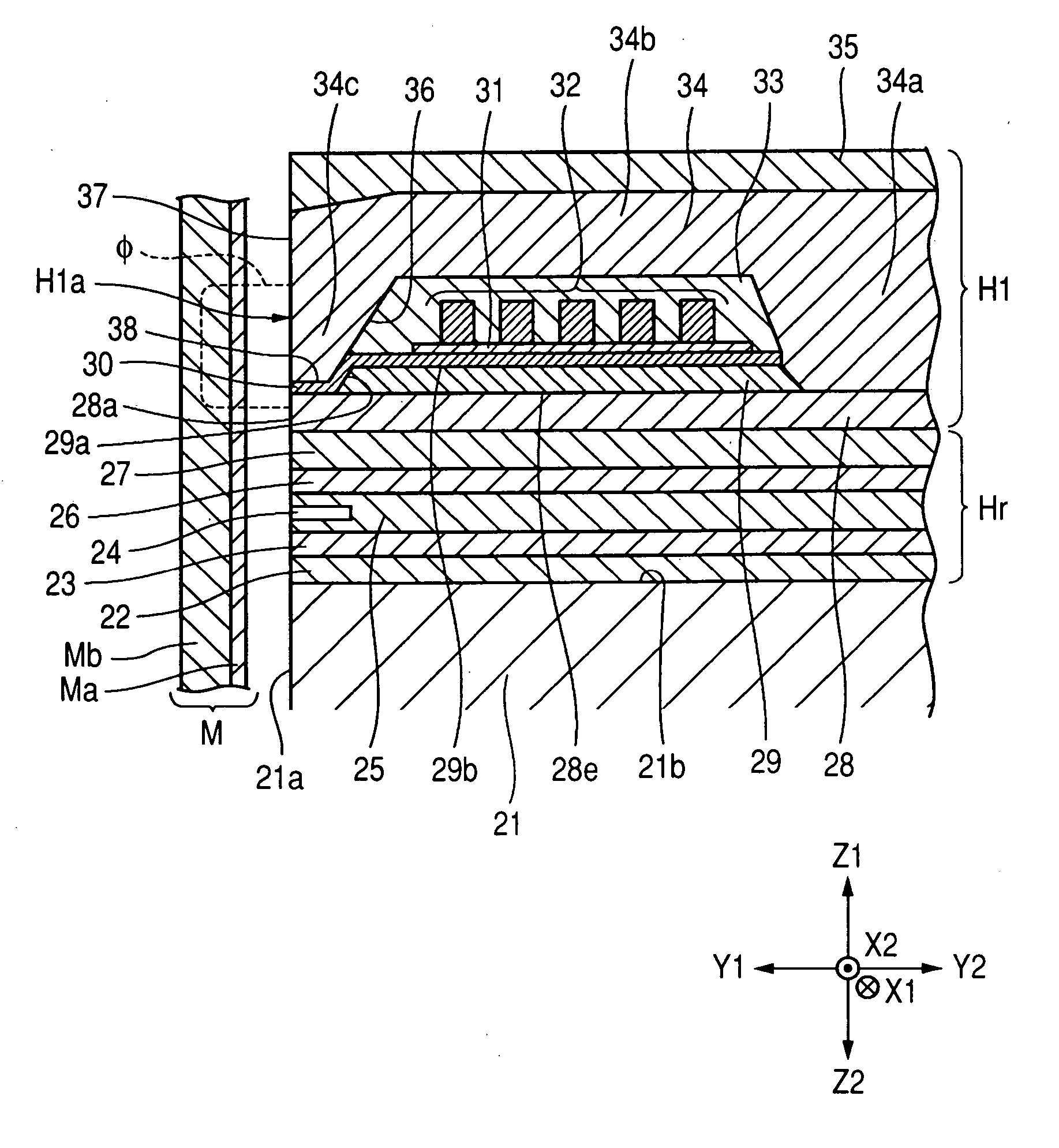 Magnetic recording head including main magnetic pole layer, return path layer, and coil layer