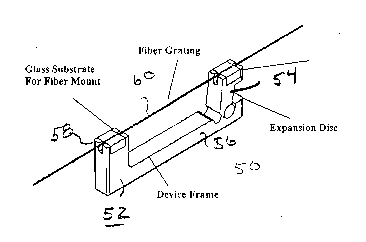 Temperature-compensated fiber grating packaging arrangement