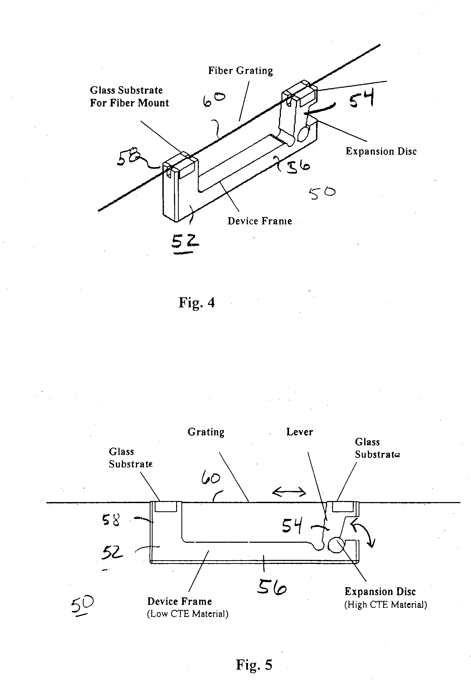 Temperature-compensated fiber grating packaging arrangement