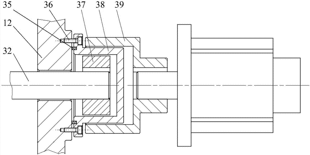 Friction wear testing device for online measuring abrasion loss in vacuum environment