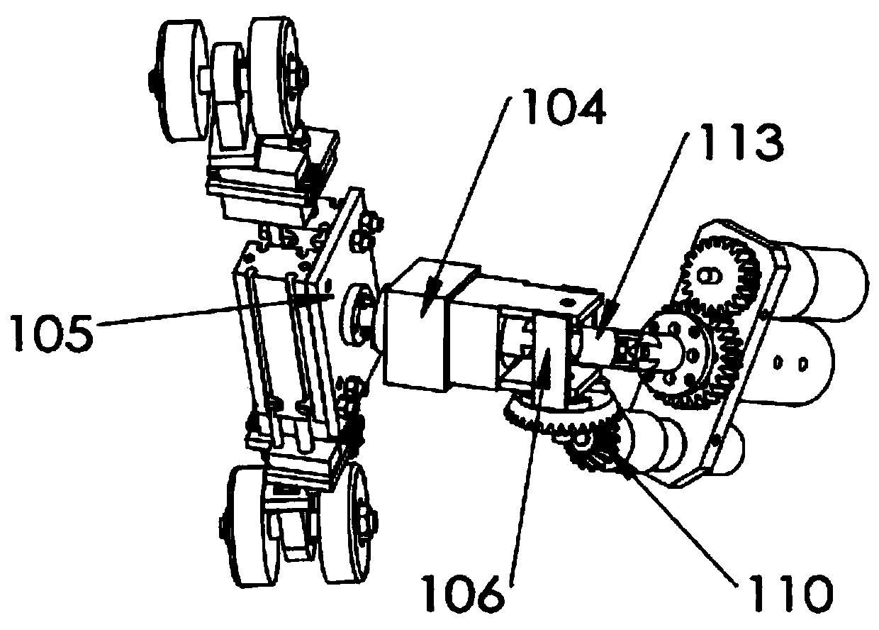 Large variable diameter wheeled T-shaped pipeline robot