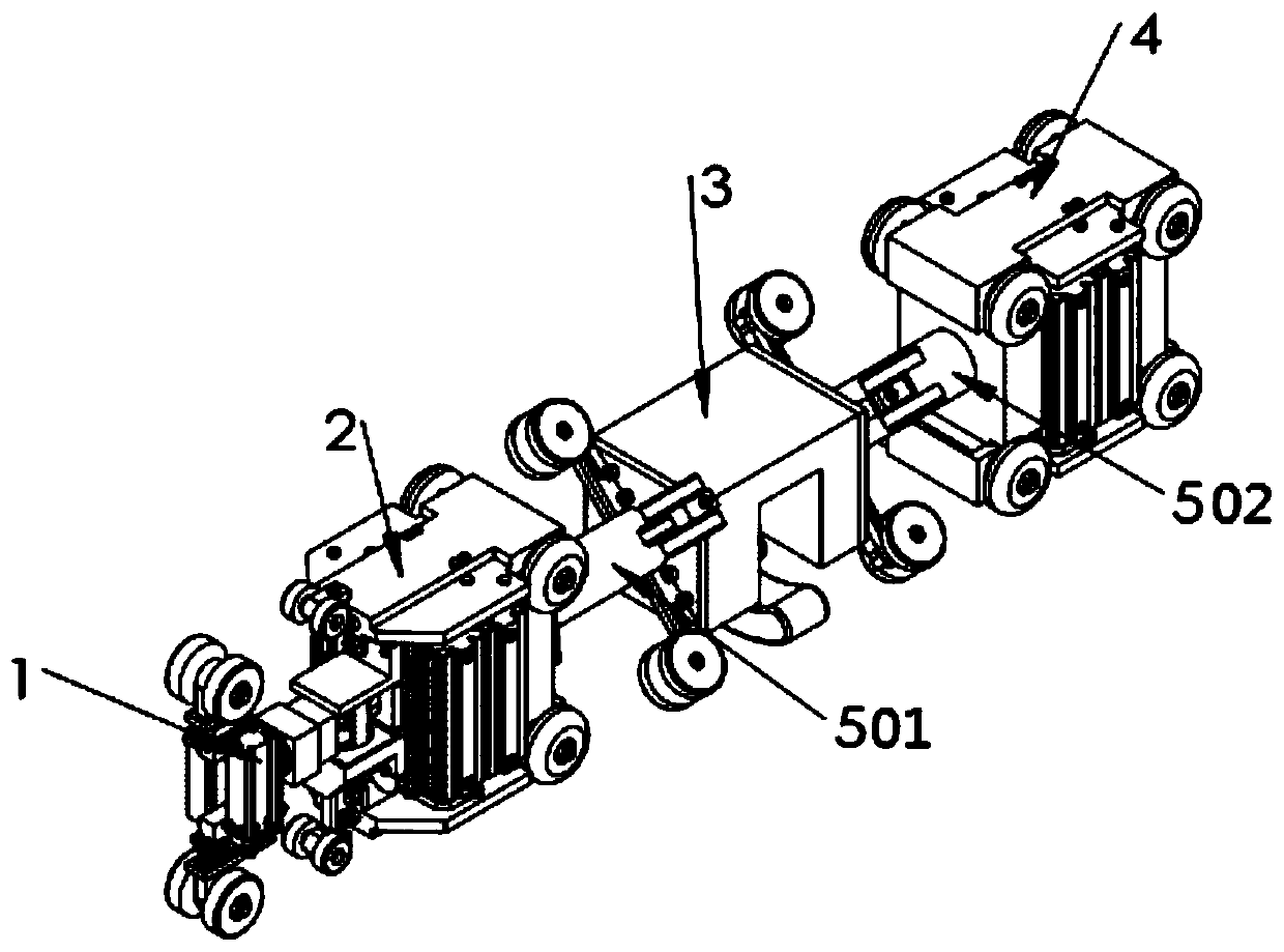 Large variable diameter wheeled T-shaped pipeline robot