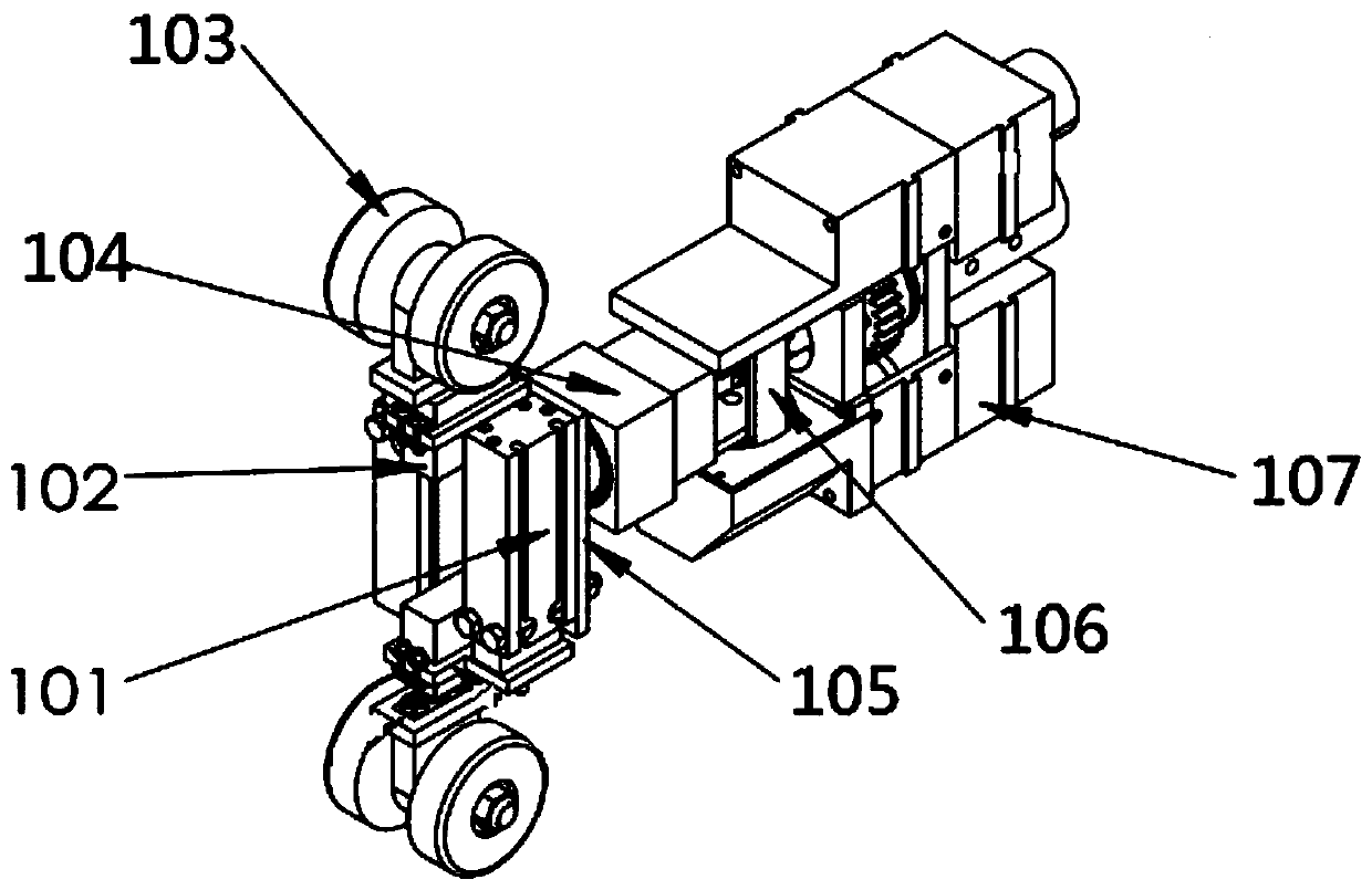 Large variable diameter wheeled T-shaped pipeline robot