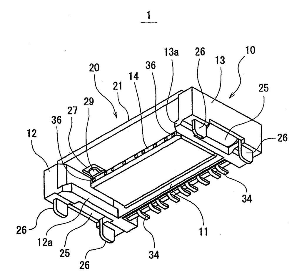 Connector and printed circuit board foot pattern for a connector