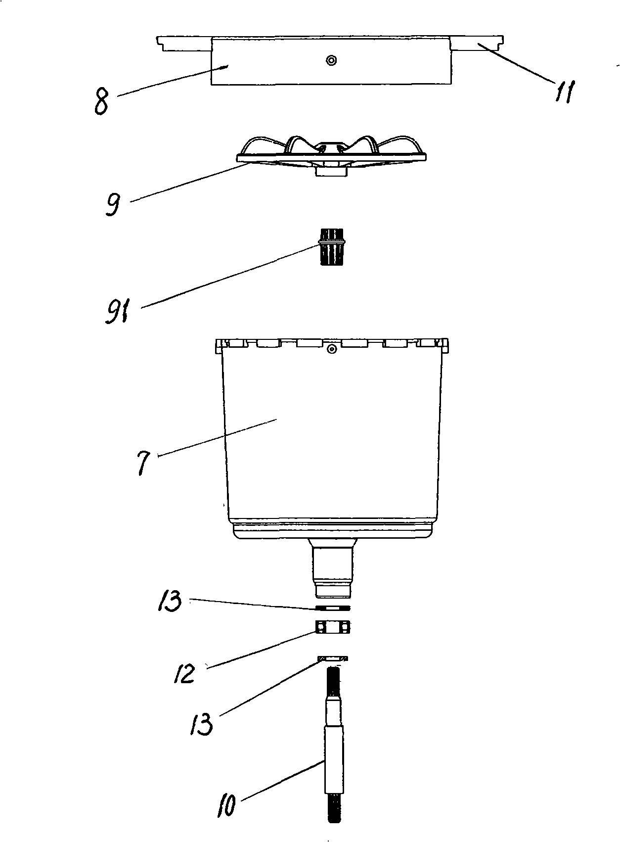 Full automatic washing machine with big and small washing becks