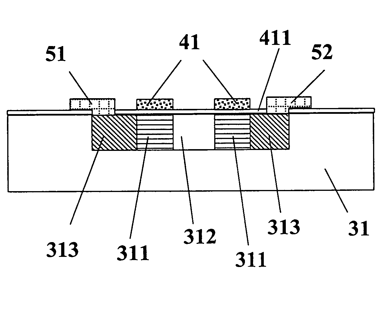 Thin film transistor with self-aligned intra-gate electrode