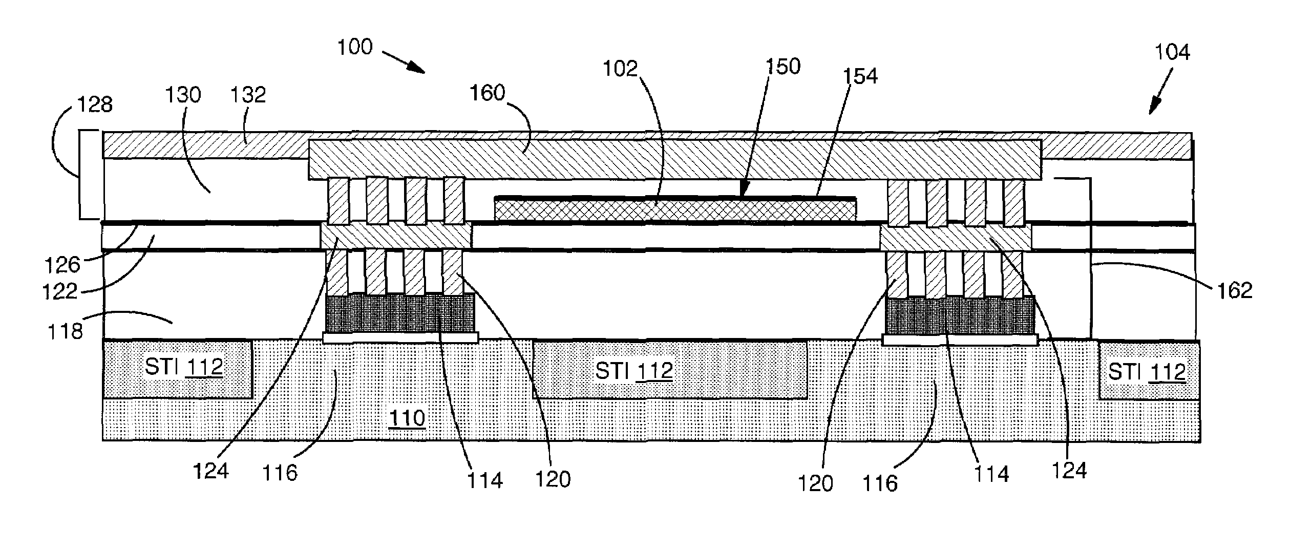 Heat dissipation for heat generating element of semiconductor device and related method