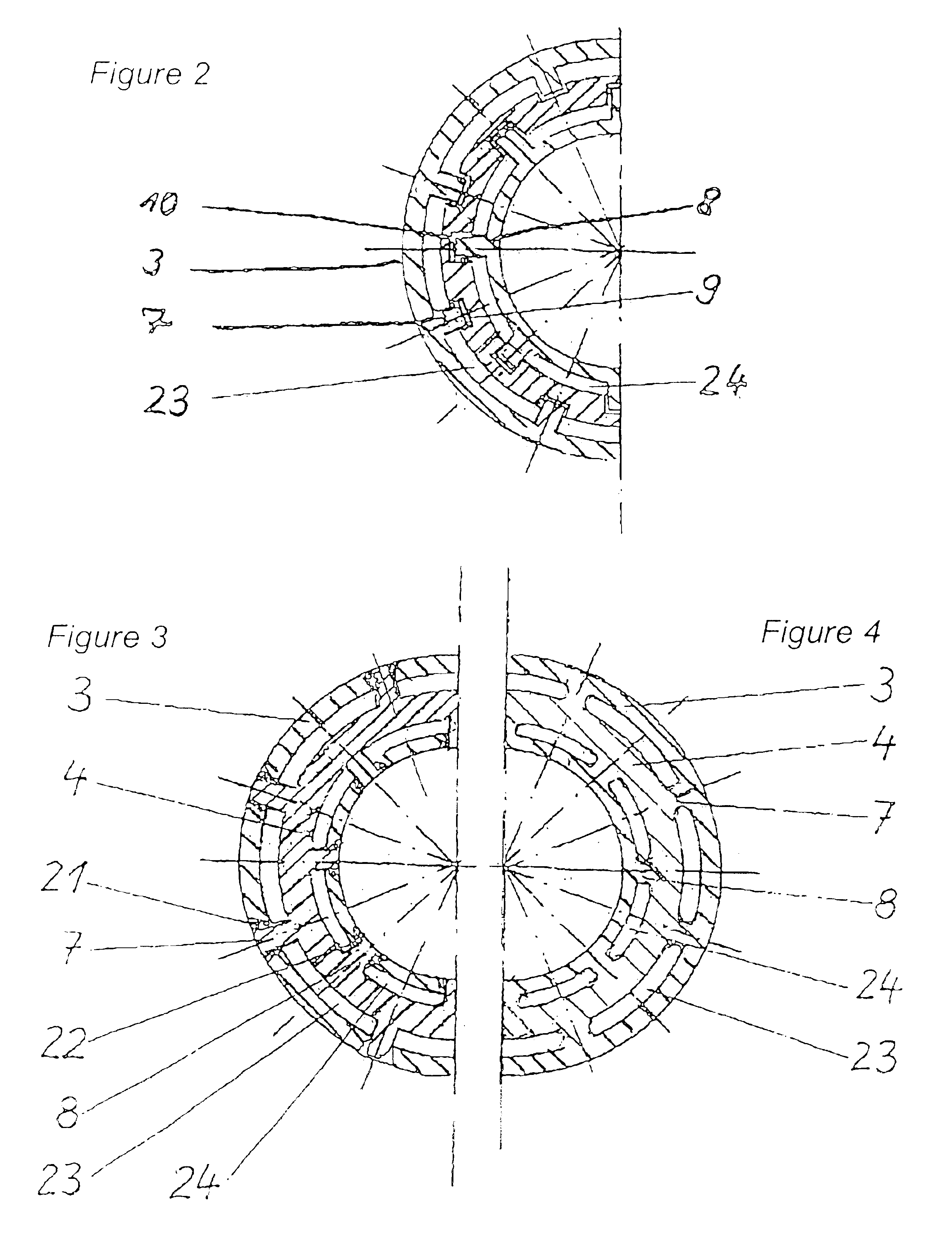 Device for introducing hot gas into a heating surface pipe of a waste heat boiler