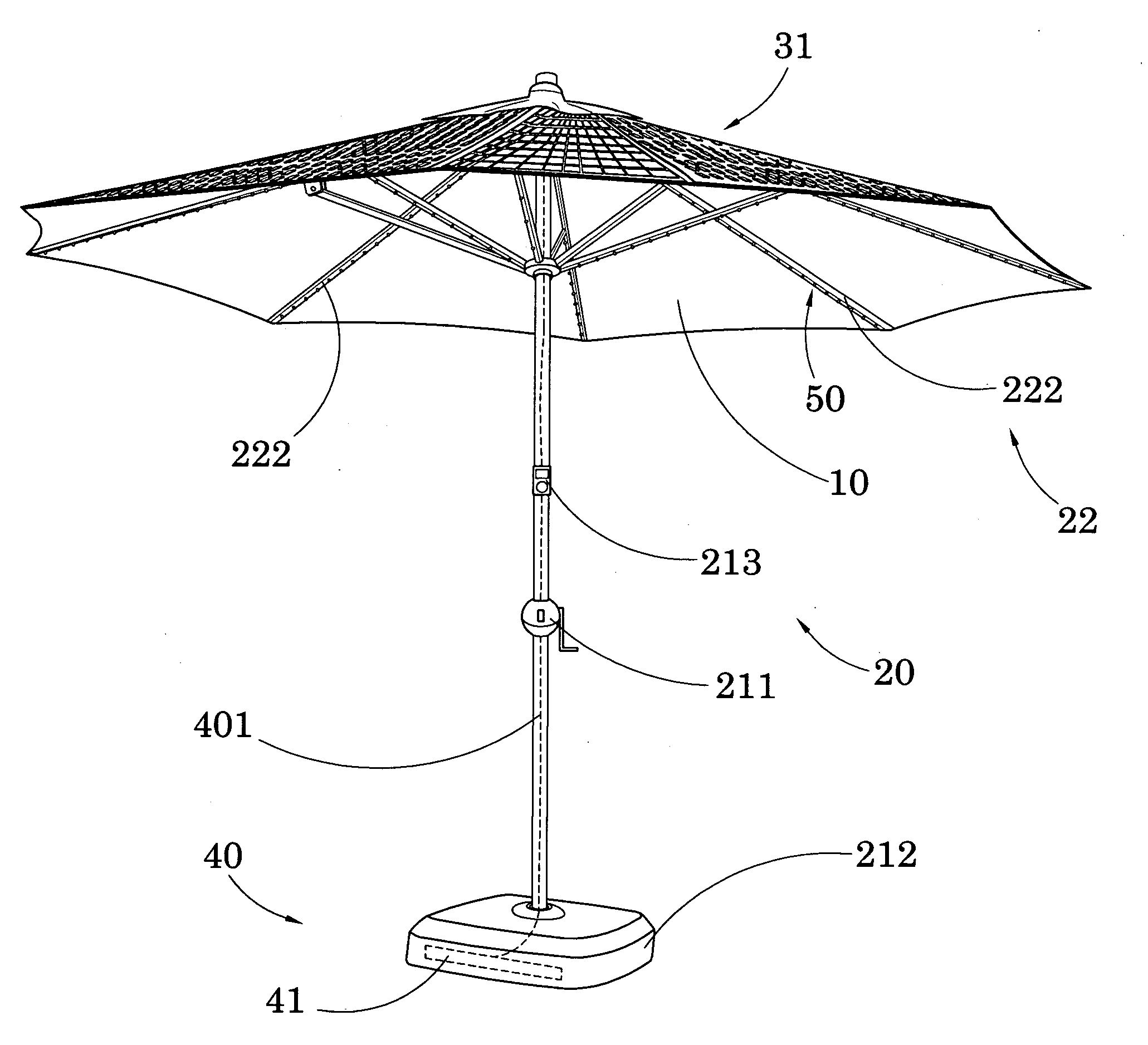 Outdoor shading device with renewable power system