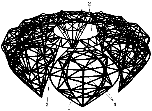 Double-layer reticulated shell large-span circumferential energy dissipation structure system