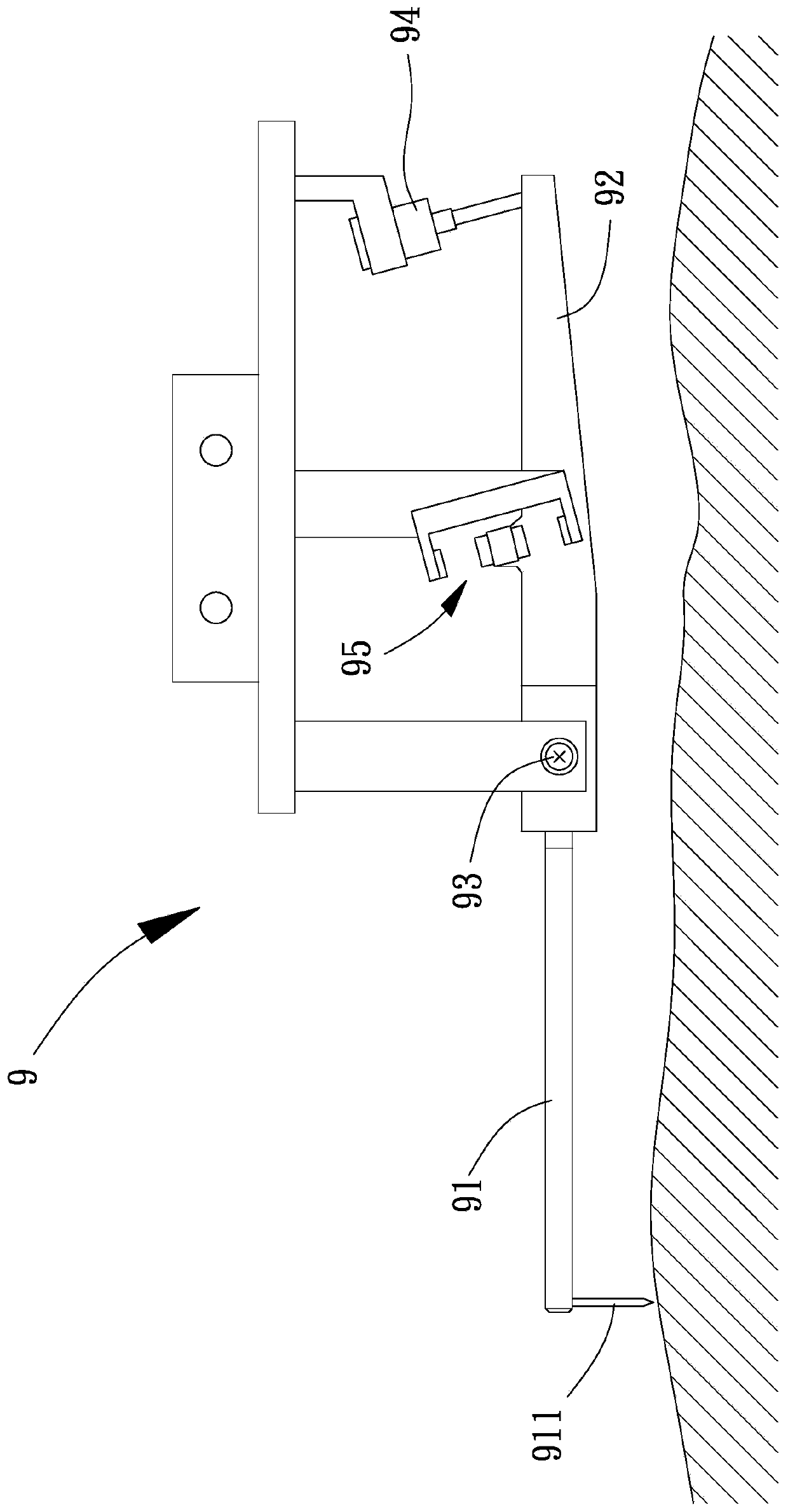 Line groove scanning device and detection method thereof