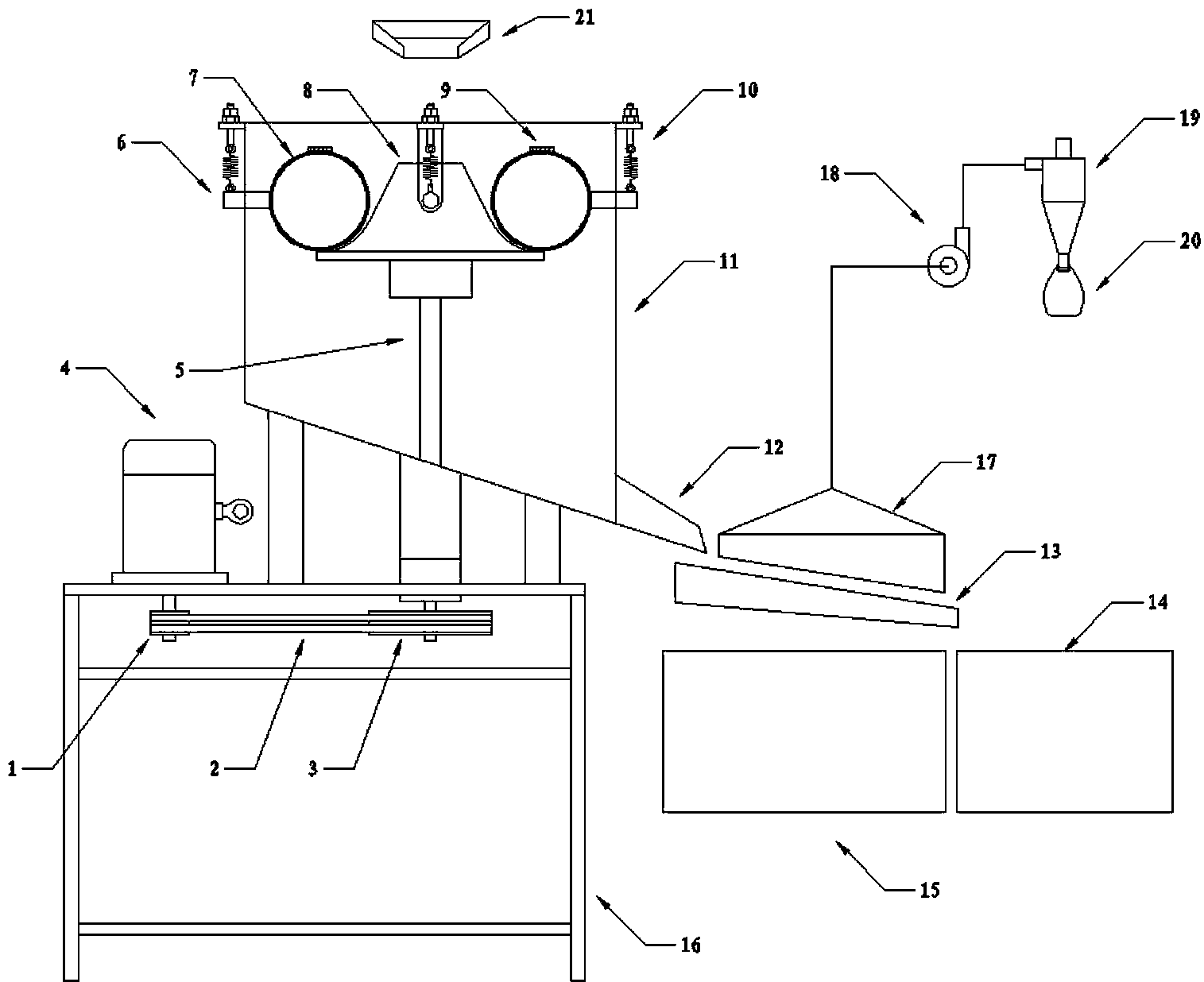 Device for peeling red skins of peanut kernels