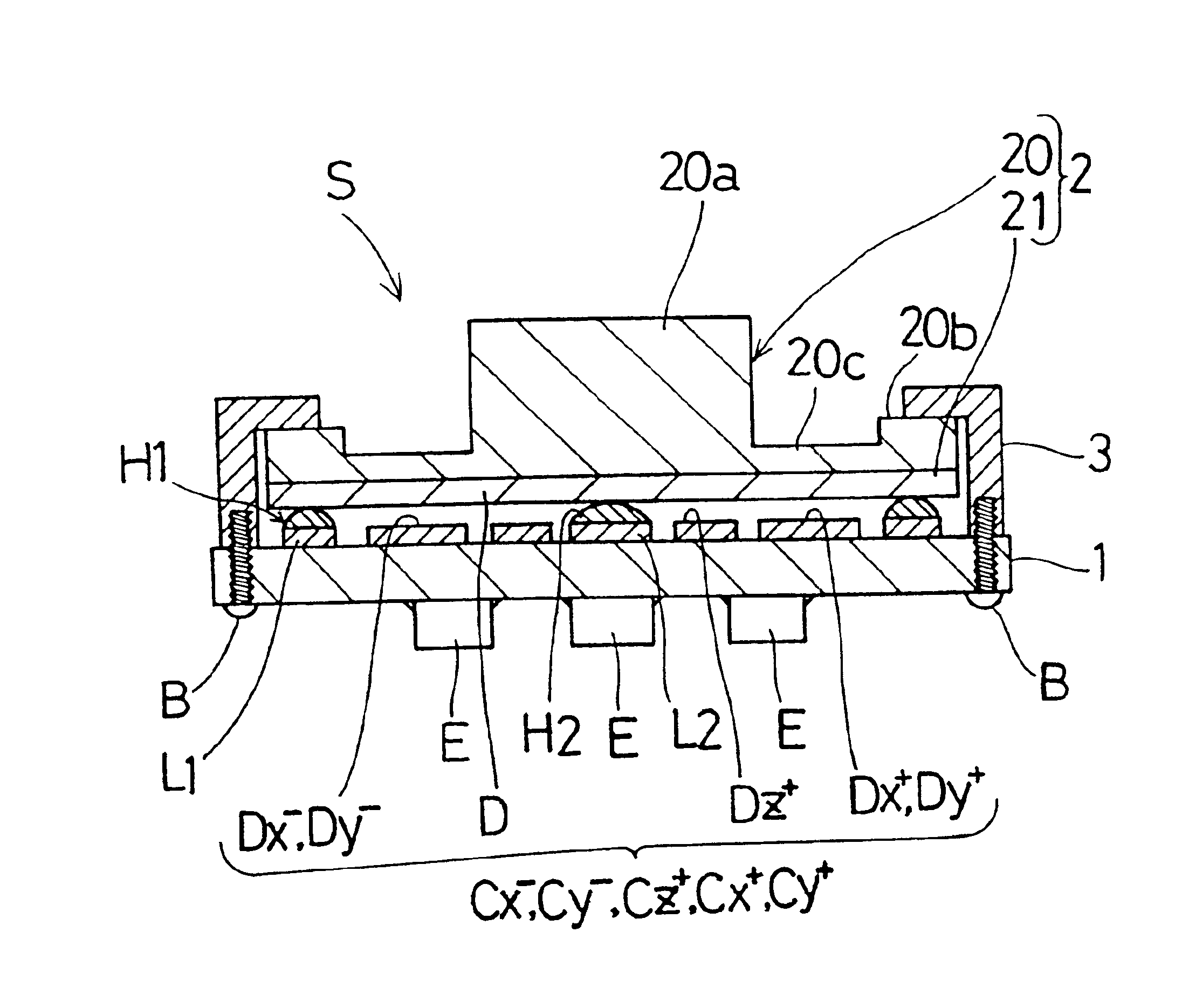 Variable capacitance type input device